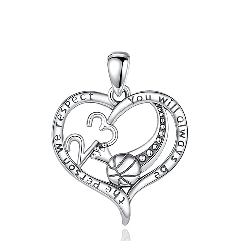 Colgante de basquetbol en plata 925