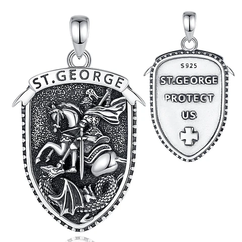 Colgante escudo de san Jorge en plata 925
