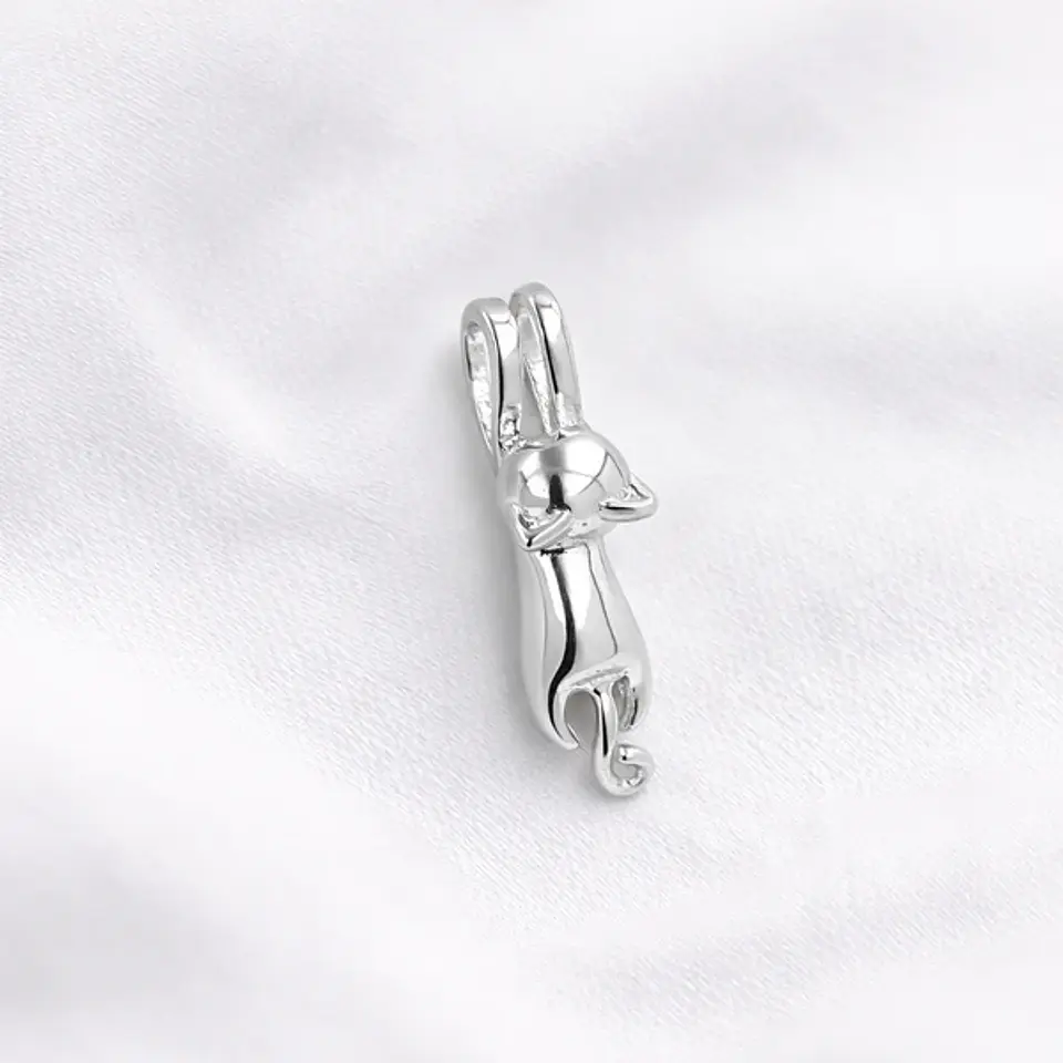 Colgante gato collar en plata 925 1