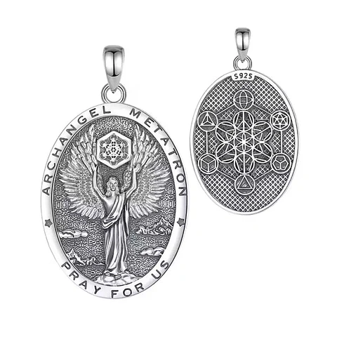 Colgante arcángel de metatron, simbología sagrada en plata 925