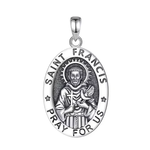Colgante san francisco de asís en plata 925