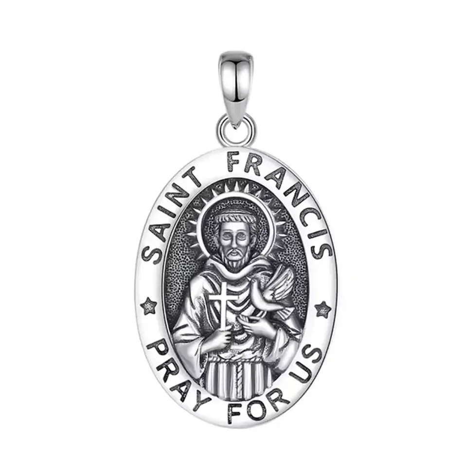 Colgante san francisco de asís en plata 925 1