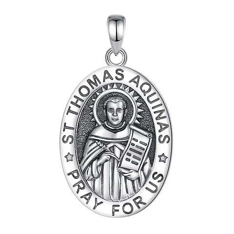 Colgante Santo tomas de aquino en plata 925