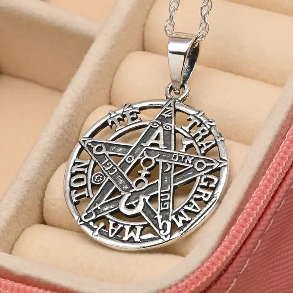 Colgante tetragrammaton, todos los símbolos en plata 925 1