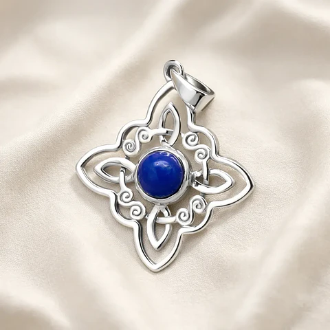 Colgante nudo de bruja lapislazuli en plata 925