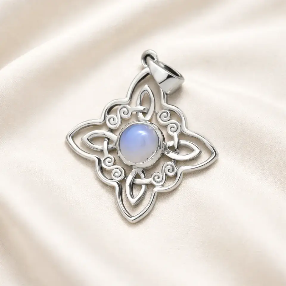 Colgante nudo de bruja piedra luna en plata 925 1