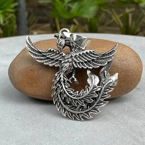 Colgante ave fenix en plata 925