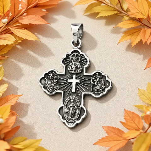Colgate cruz de la novena en plata 925