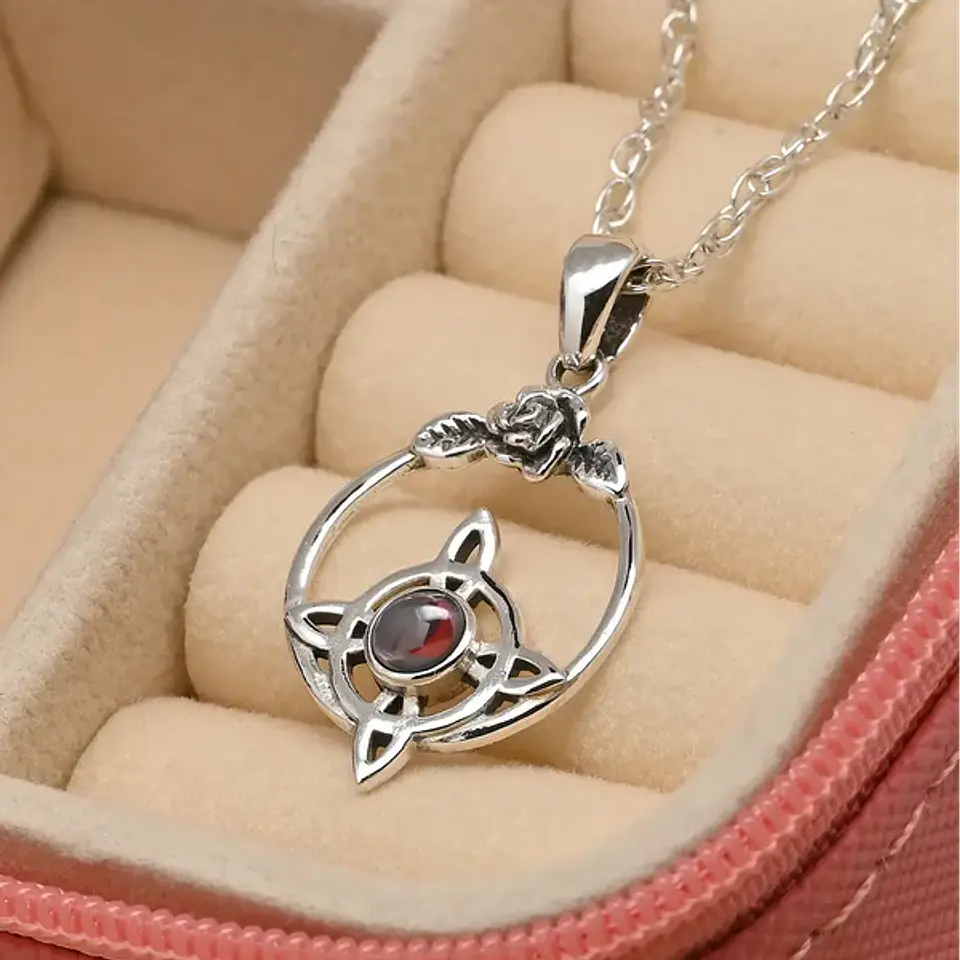 Colgante Nudo De Bruja Granate En Plata 925 1