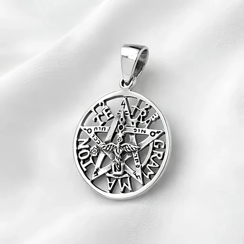 Colgante tetragrammaton todos los simbolos en plata 925