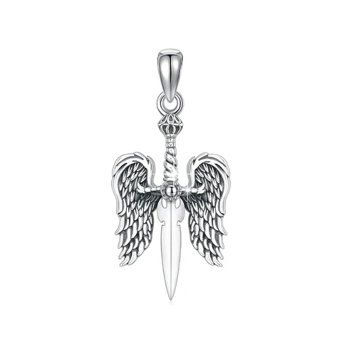 Colgante espada de san miguel de arcángel en plata 925