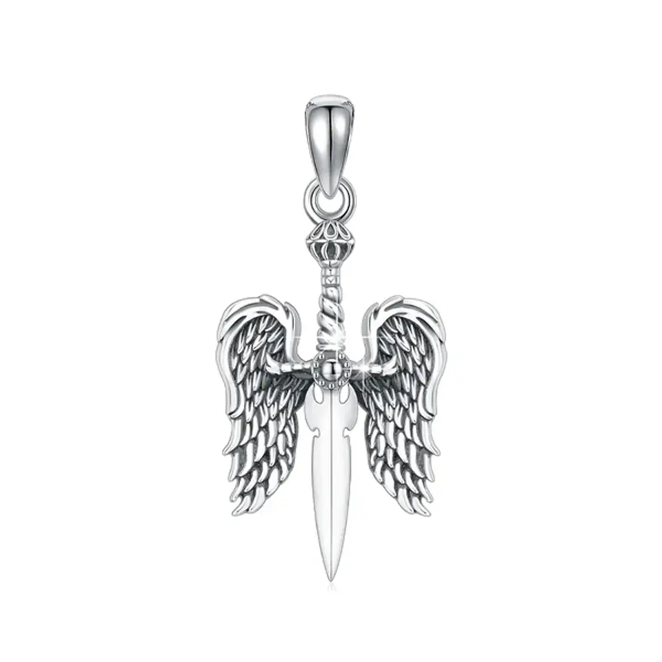 Colgante espada de san miguel de arcángel en plata 925 1