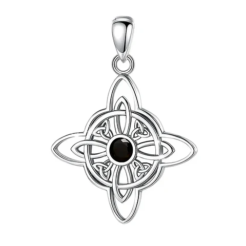 Colgante nudo de bruja ónix en plata 925