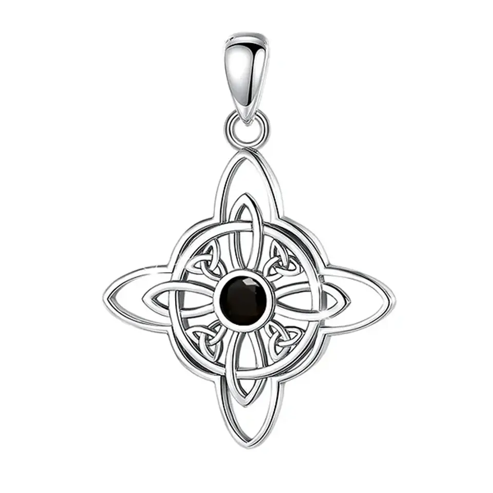 Colgante nudo de bruja ónix en plata 925 1