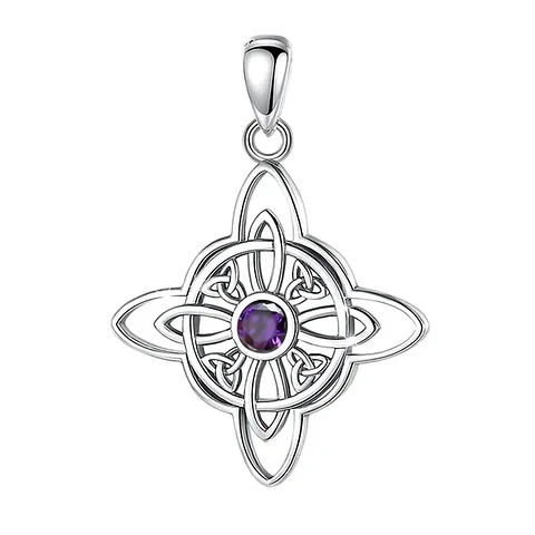 Colgante nudo de bruja amatista en plata 925