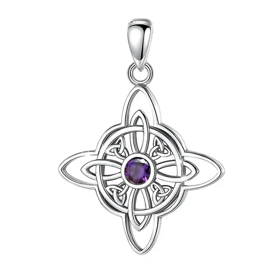 Colgante nudo de bruja amatista en plata 925 1