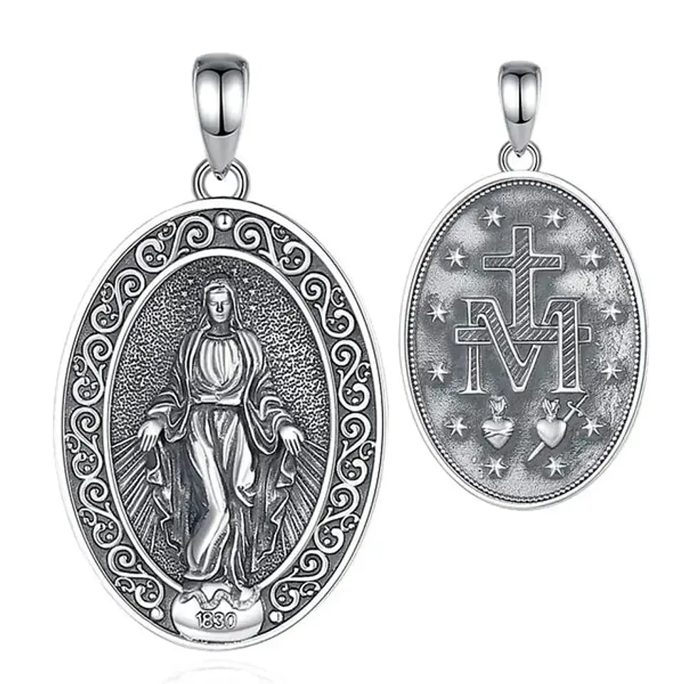 Colgante Virgen Maria en plata 925 1