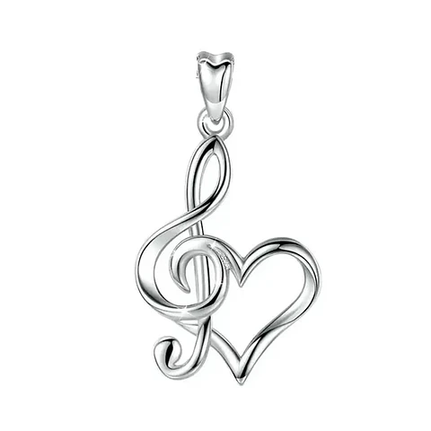 Colgante llave musical en plata 925