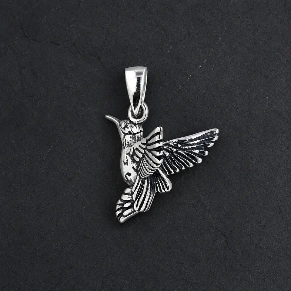 Colgante colibri en plata 925  1