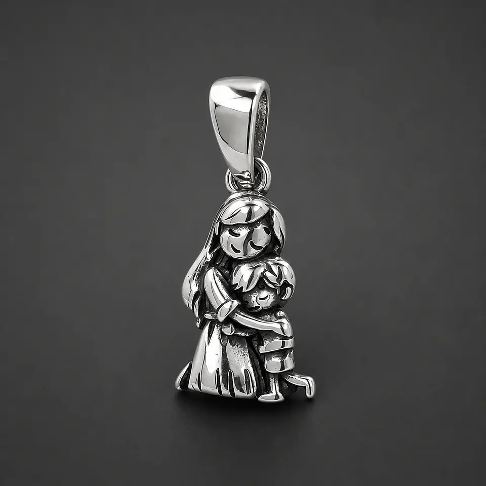 Colgante madre & hijo en plata 925 1