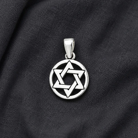 Colgante estrella de david en plata 925