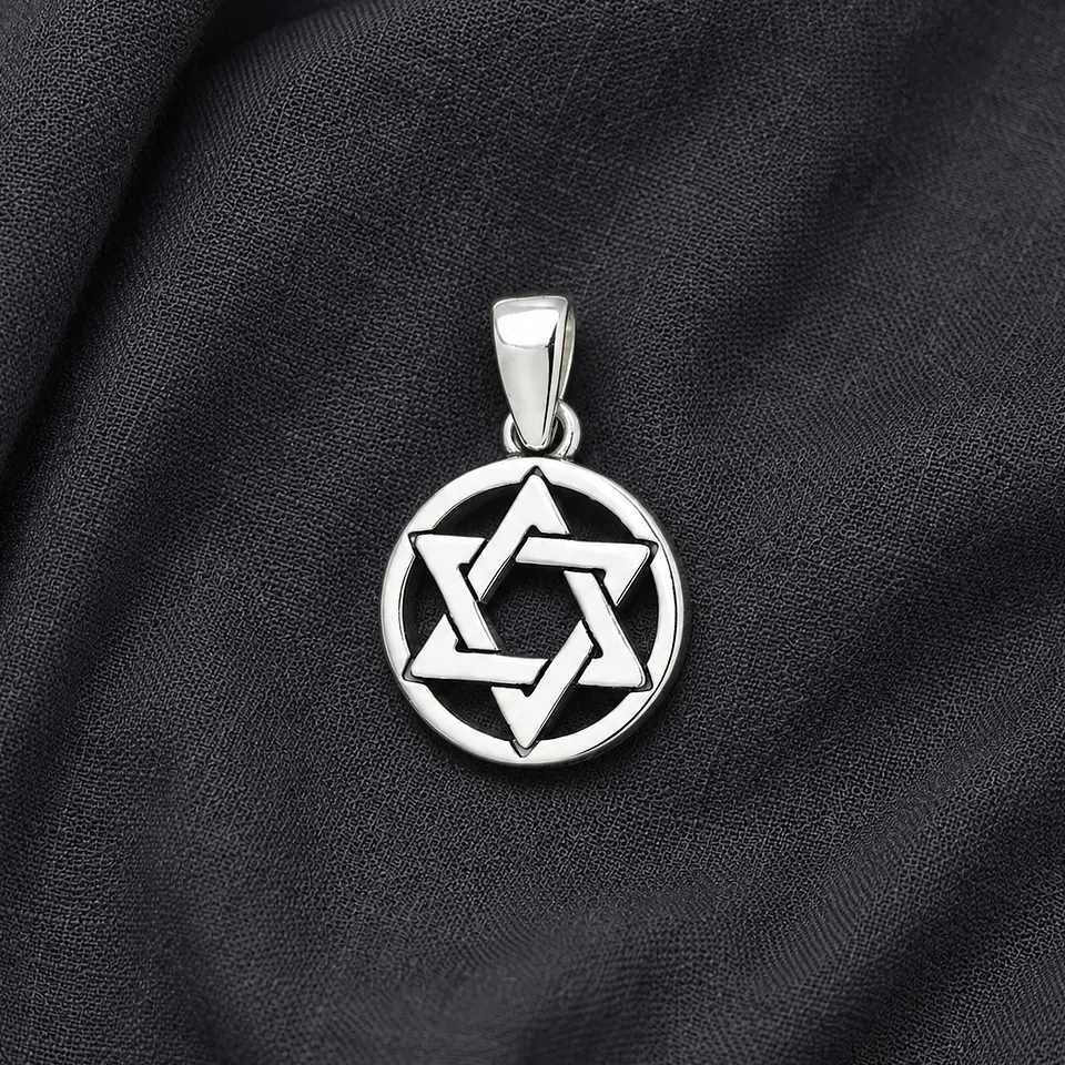 Colgante estrella de david en plata 925 1