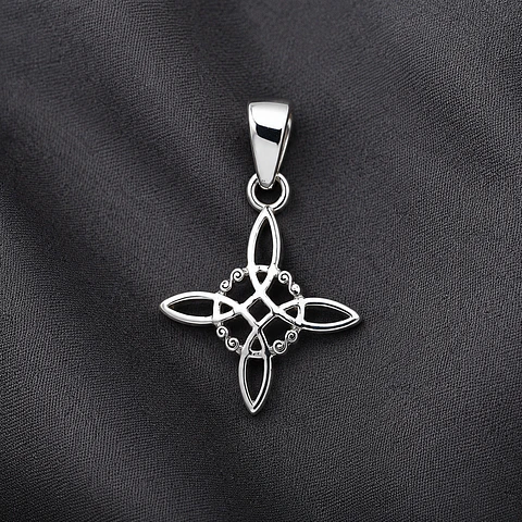 Colgante nudo de brujas 4 elementos en plata 950