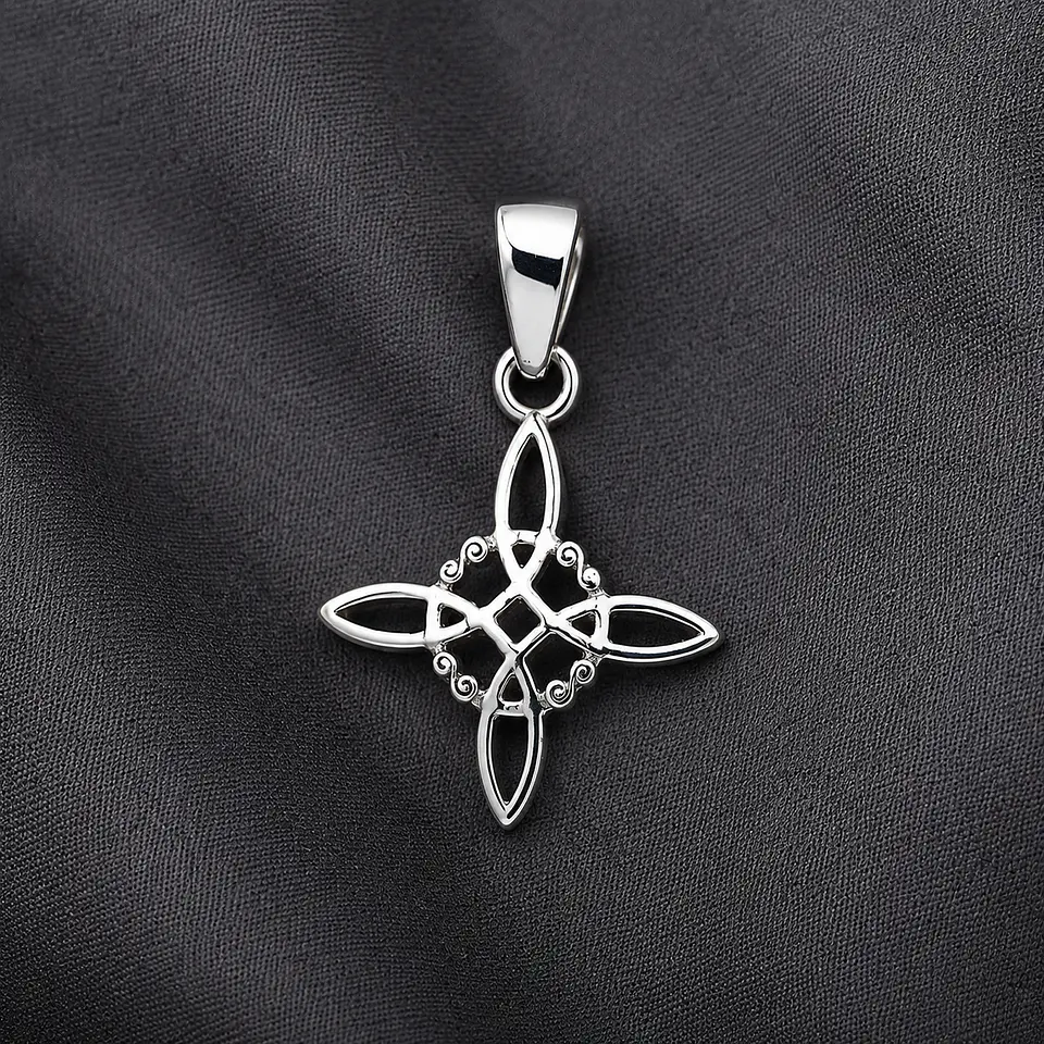 Colgante nudo de brujas 4 elementos en plata 950 1