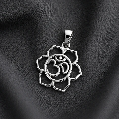 Colgante flor de loto Om3 en plata 925