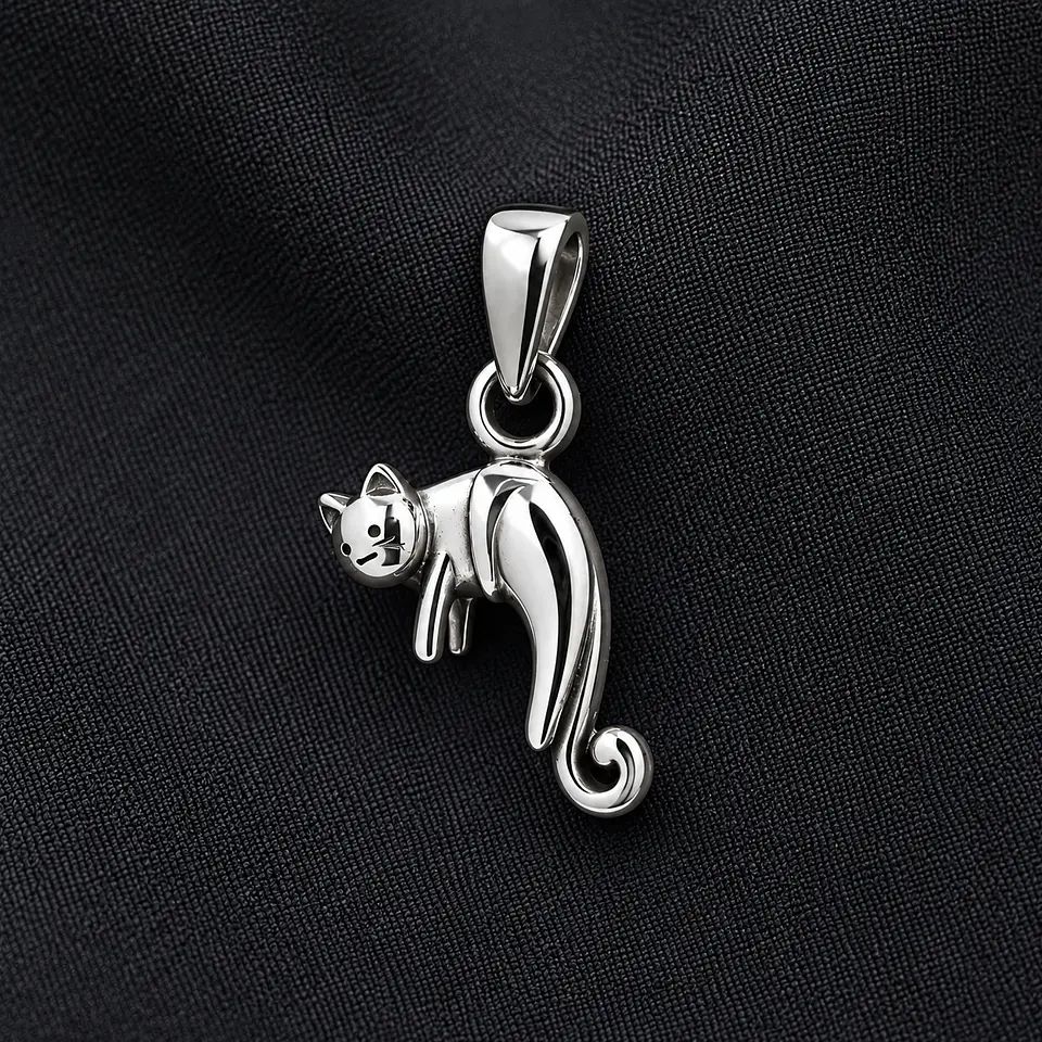Colgante gato, gatito pequeño en plata 925 1