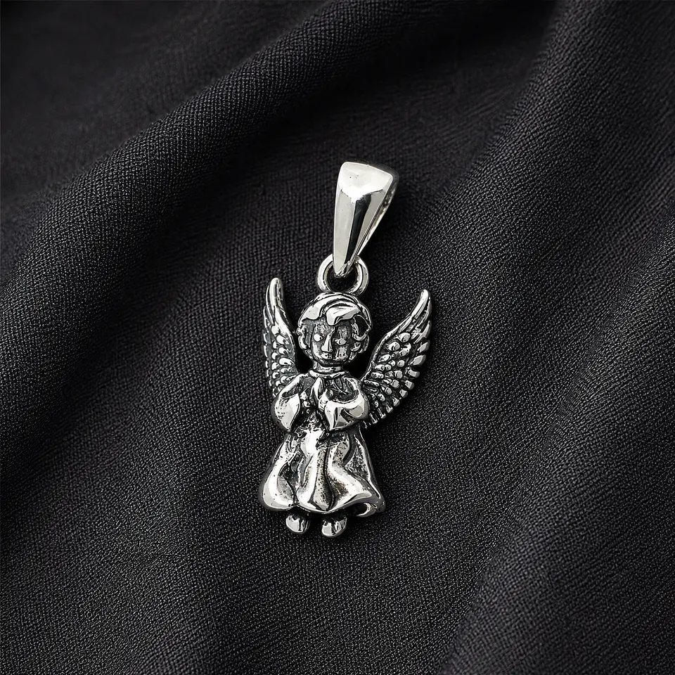 Colgante angel de la guarda, angelito en plata 925 1