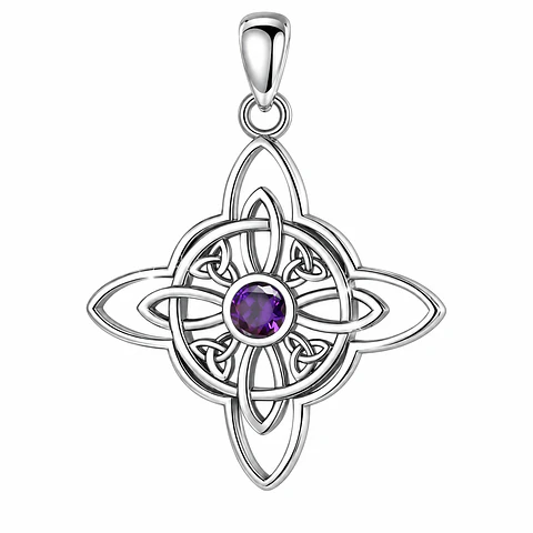 Colgante nudo de brujas amatista en plata 925