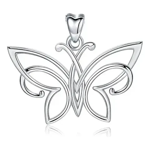 Colgante Mariposa En Plata Fina 925, Sin Cadena