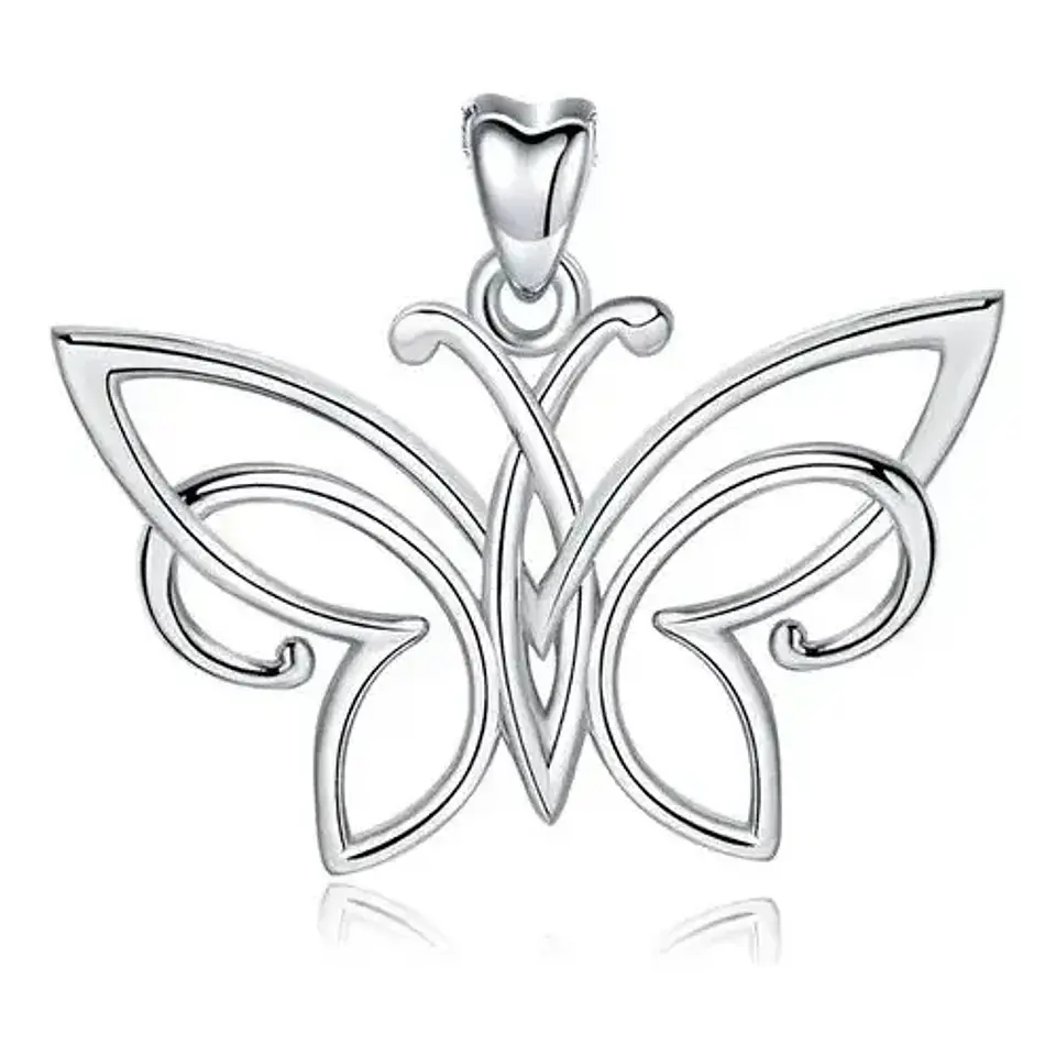 Colgante Mariposa En Plata Fina 925, Sin Cadena 1