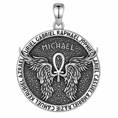 Colgante 7 Arcángeles Full Definición En Plata 925
