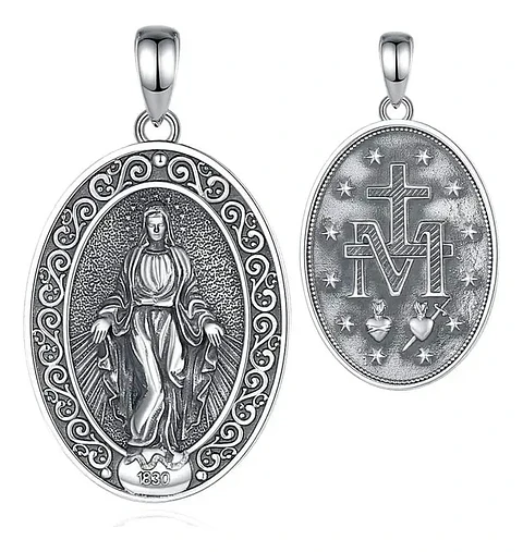Colgante De Virgen Maria Full Definición En Plata Fina 925