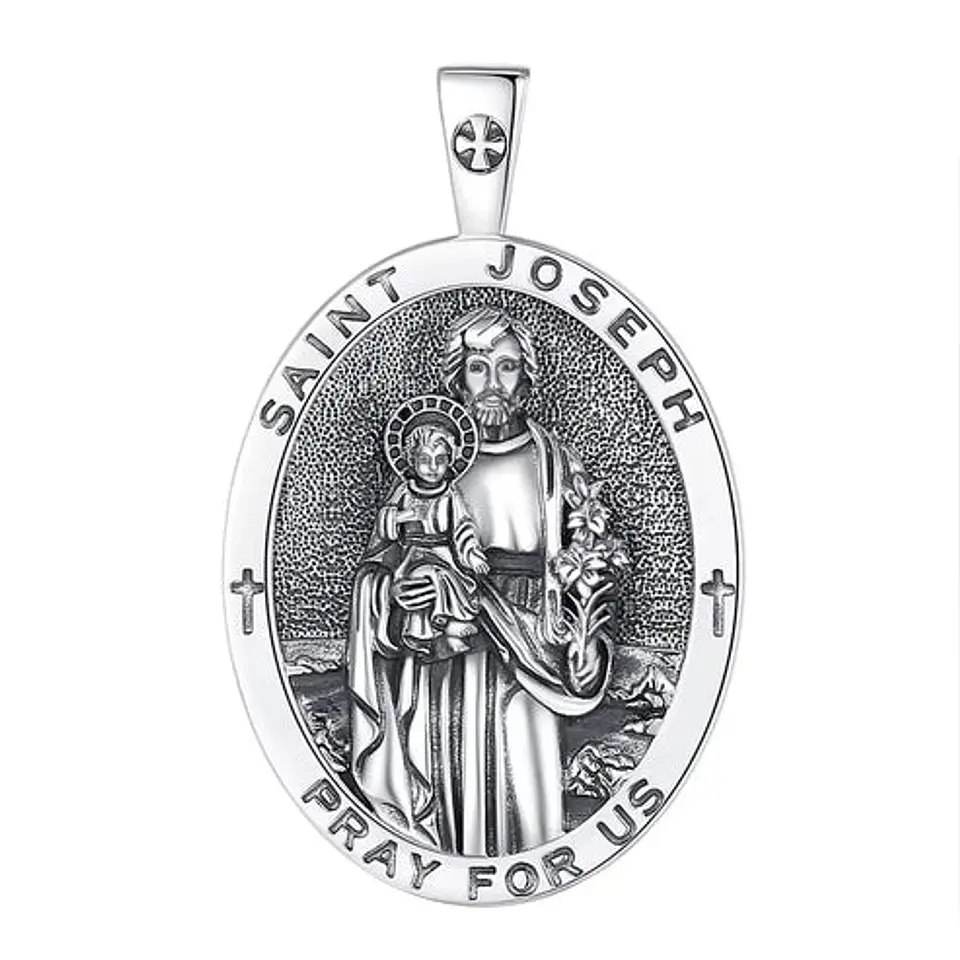 Colgante San Jose ovalada en plata 925 1