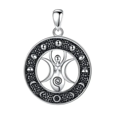 Colgante Ciclo lunar diosa triple luna en plata 925