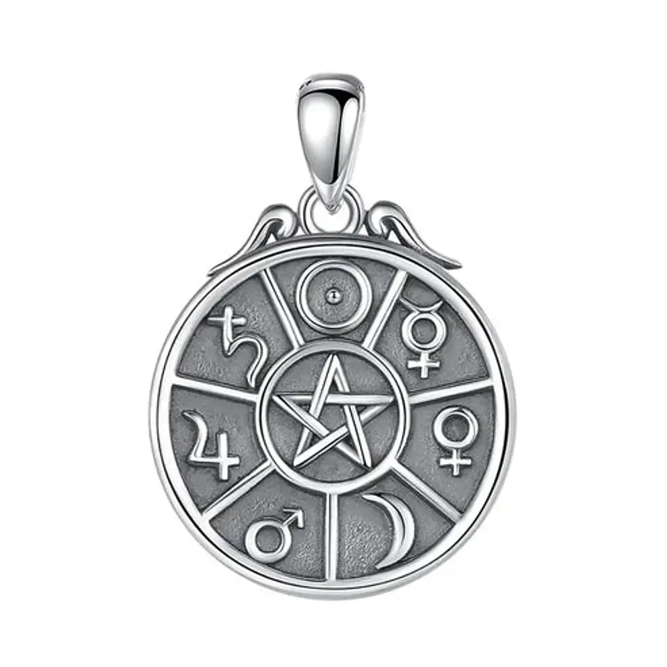Colgante pentagrama 7 planetas en plata 925 1