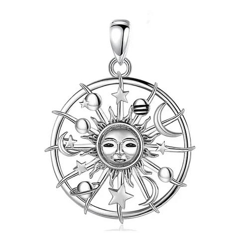 Colgante Sol y luna en plata 925