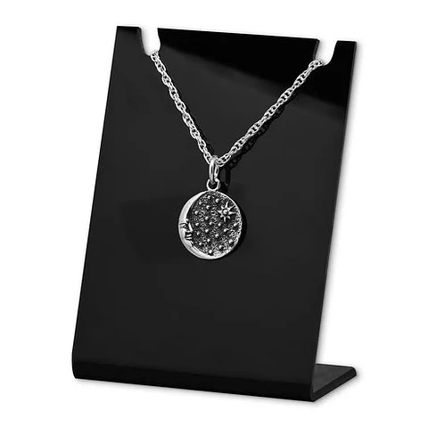 Colgante luna con sol y estrellas en plata 925