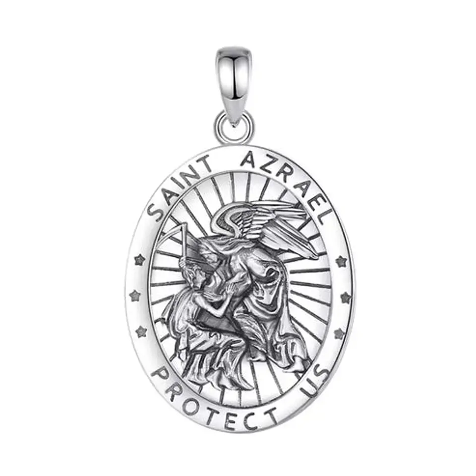 Colgante arcángel san azrael en plata 925 1