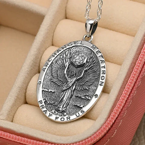 Colgante arcángel de metatron, simbología sagrada en plata 925