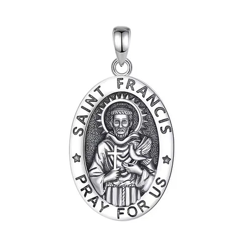 Colgante san francisco de asís en plata 925