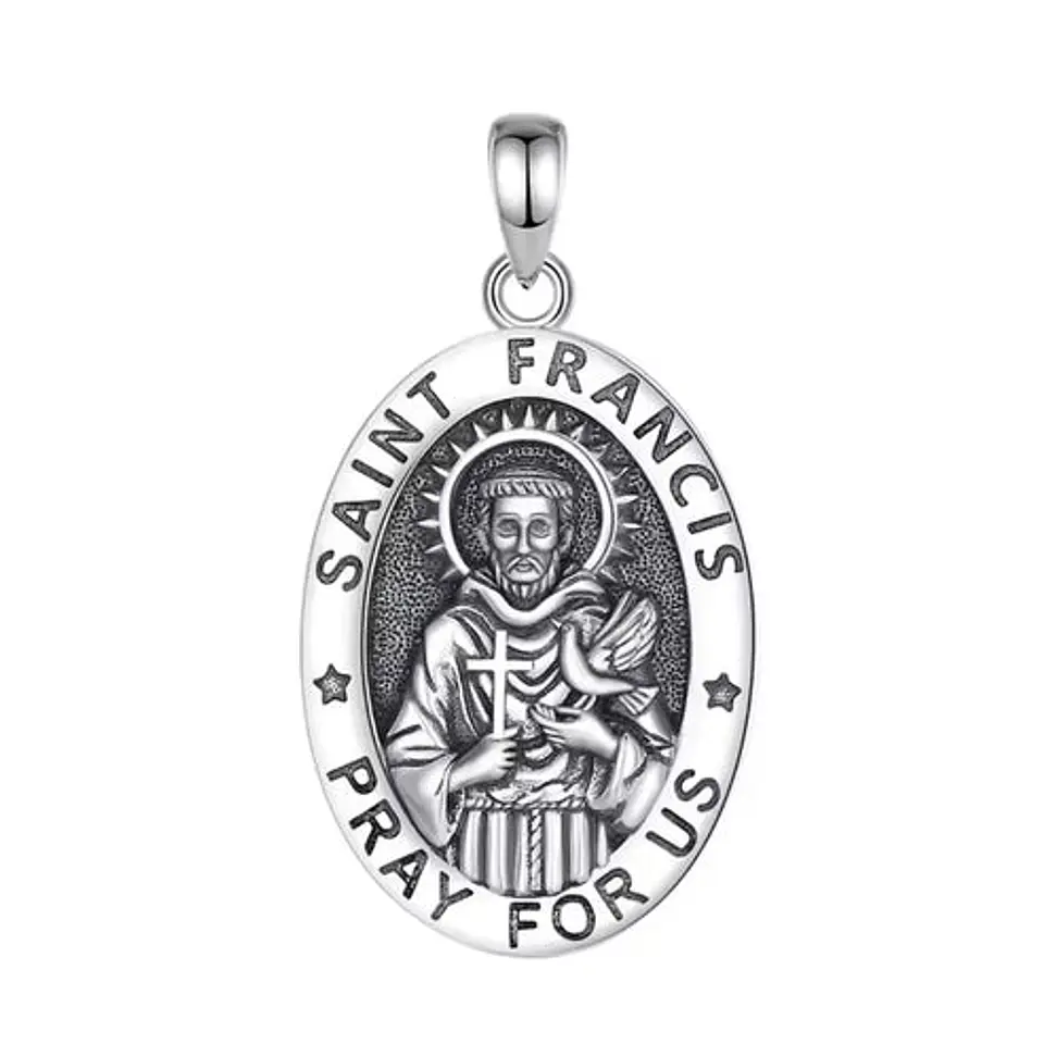 Colgante san francisco de asís en plata 925 1