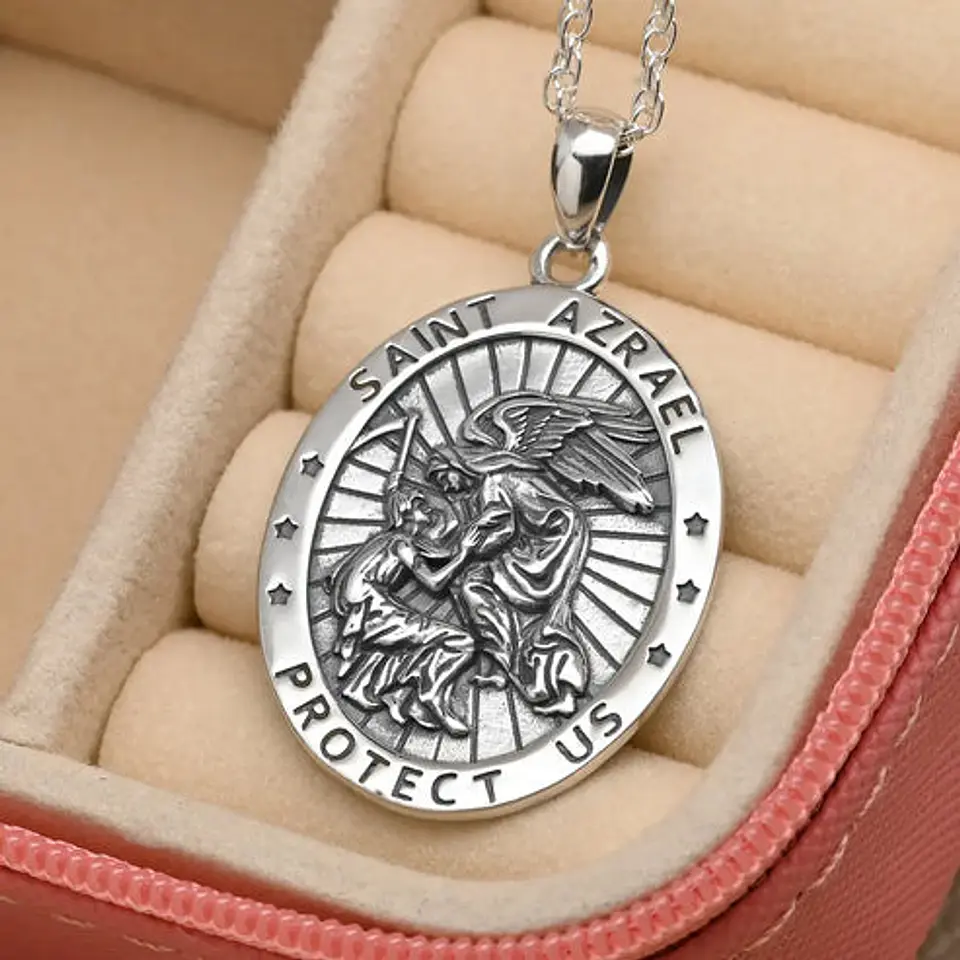 Colgante arcángel san azrael en plata 925 2