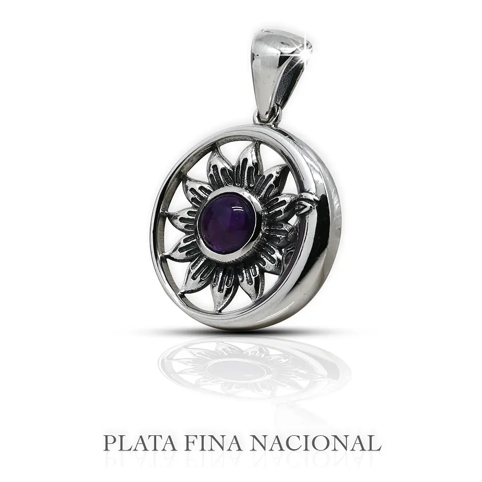 Margarita En Piedra Granate Natural Con Media Luna 2
