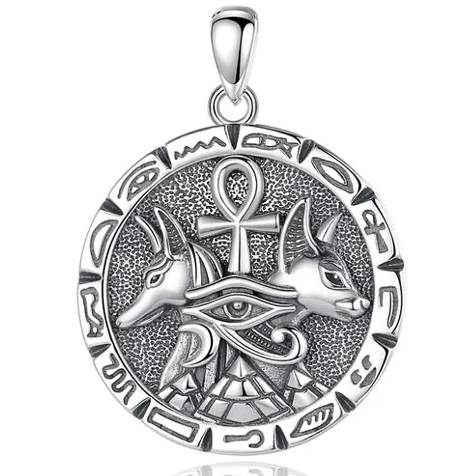 Colgante Anubis Con Ojo De Horus Egipcio en plata 925 1