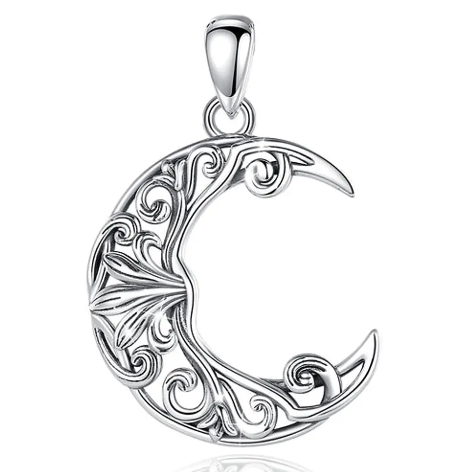Colgante media luna en plata 925 1