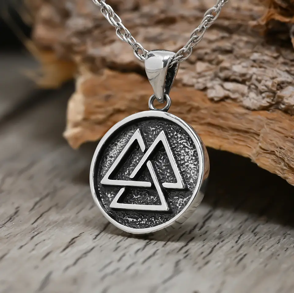 Runa Valknut Talismán De Odín Maciza 1